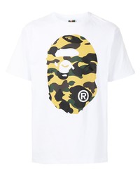 T-shirt à col rond imprimé blanc A Bathing Ape