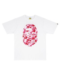 T-shirt à col rond imprimé blanc A Bathing Ape