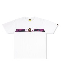 T-shirt à col rond imprimé blanc A Bathing Ape