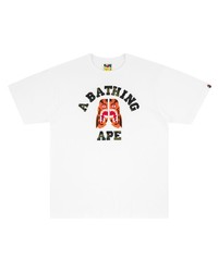 T-shirt à col rond imprimé blanc A Bathing Ape