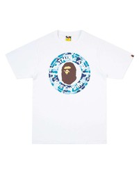 T-shirt à col rond imprimé blanc A Bathing Ape