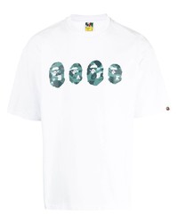 T-shirt à col rond imprimé blanc A Bathing Ape