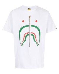 T-shirt à col rond imprimé blanc A Bathing Ape