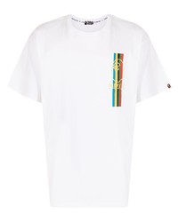 T-shirt à col rond imprimé blanc A Bathing Ape