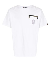 T-shirt à col rond imprimé blanc A Bathing Ape