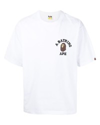 T-shirt à col rond imprimé blanc A Bathing Ape