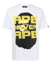 T-shirt à col rond imprimé blanc A Bathing Ape