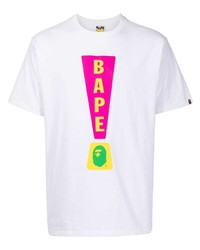 T-shirt à col rond imprimé blanc A Bathing Ape