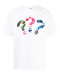 T-shirt à col rond imprimé blanc A Bathing Ape