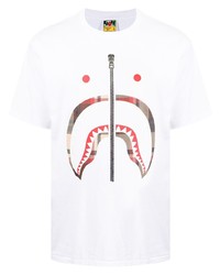 T-shirt à col rond imprimé blanc A Bathing Ape