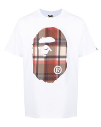 T-shirt à col rond imprimé blanc A Bathing Ape