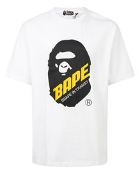 T-shirt à col rond imprimé blanc A Bathing Ape