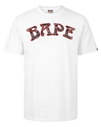 T-shirt à col rond imprimé blanc A Bathing Ape