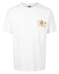 T-shirt à col rond imprimé blanc A Bathing Ape