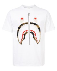 T-shirt à col rond imprimé blanc A Bathing Ape