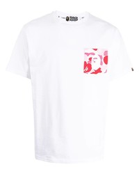 T-shirt à col rond imprimé blanc A Bathing Ape