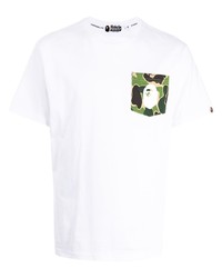 T-shirt à col rond imprimé blanc A Bathing Ape