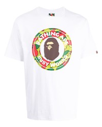 T-shirt à col rond imprimé blanc A Bathing Ape