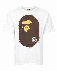 T-shirt à col rond imprimé blanc A Bathing Ape