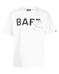 T-shirt à col rond imprimé blanc A Bathing Ape