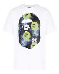 T-shirt à col rond imprimé blanc A Bathing Ape