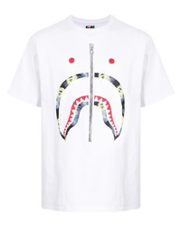 T-shirt à col rond imprimé blanc A Bathing Ape