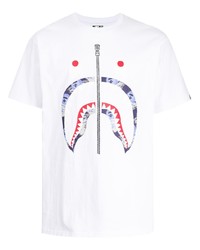 T-shirt à col rond imprimé blanc A Bathing Ape