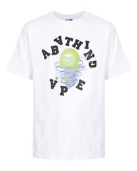 T-shirt à col rond imprimé blanc A Bathing Ape