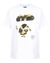 T-shirt à col rond imprimé blanc A Bathing Ape