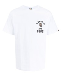 T-shirt à col rond imprimé blanc A Bathing Ape