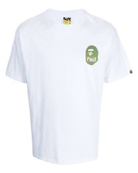 T-shirt à col rond imprimé blanc A Bathing Ape