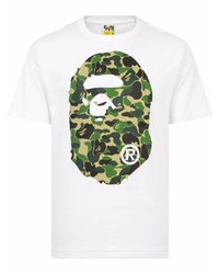 T-shirt à col rond imprimé blanc A Bathing Ape