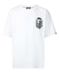 T-shirt à col rond imprimé blanc A Bathing Ape