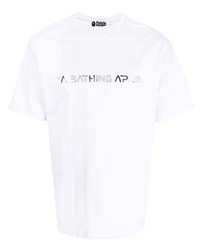 T-shirt à col rond imprimé blanc A Bathing Ape