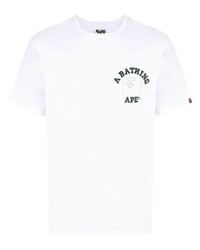 T-shirt à col rond imprimé blanc A Bathing Ape