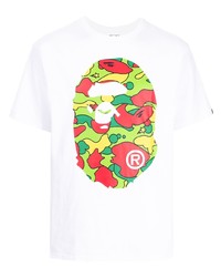 T-shirt à col rond imprimé blanc A Bathing Ape