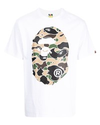 T-shirt à col rond imprimé blanc A Bathing Ape