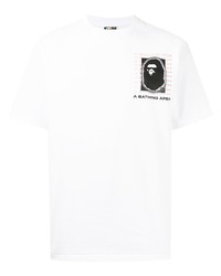 T-shirt à col rond imprimé blanc A Bathing Ape