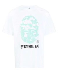 T-shirt à col rond imprimé blanc A Bathing Ape