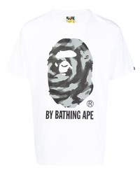 T-shirt à col rond imprimé blanc A Bathing Ape