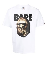 T-shirt à col rond imprimé blanc A Bathing Ape