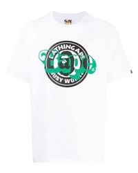 T-shirt à col rond imprimé blanc A Bathing Ape