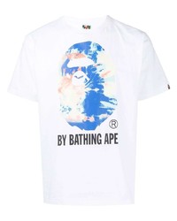 T-shirt à col rond imprimé blanc A Bathing Ape