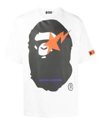 T-shirt à col rond imprimé blanc A Bathing Ape