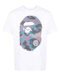 T-shirt à col rond imprimé blanc A Bathing Ape