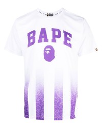 T-shirt à col rond imprimé blanc A Bathing Ape