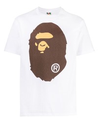 T-shirt à col rond imprimé blanc A Bathing Ape