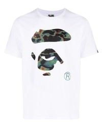 T-shirt à col rond imprimé blanc A Bathing Ape