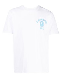 T-shirt à col rond imprimé blanc A Bathing Ape