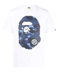 T-shirt à col rond imprimé blanc A Bathing Ape